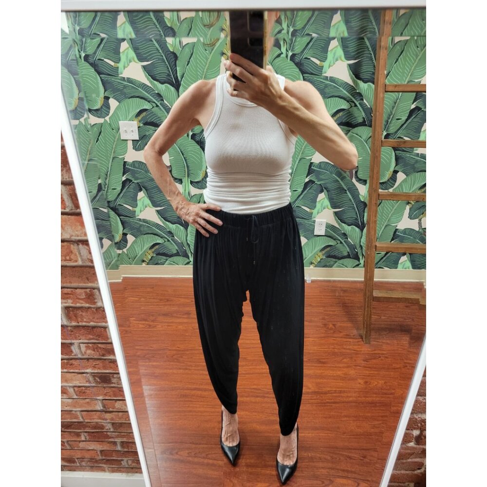 Haute Hippie Draped Harem Pants in Black
